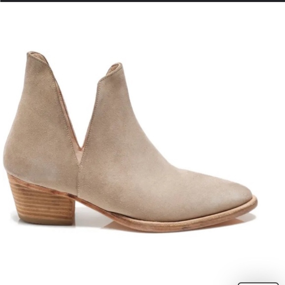 Free People Charm Double-V Suede Ankle Bootie‎ NEW